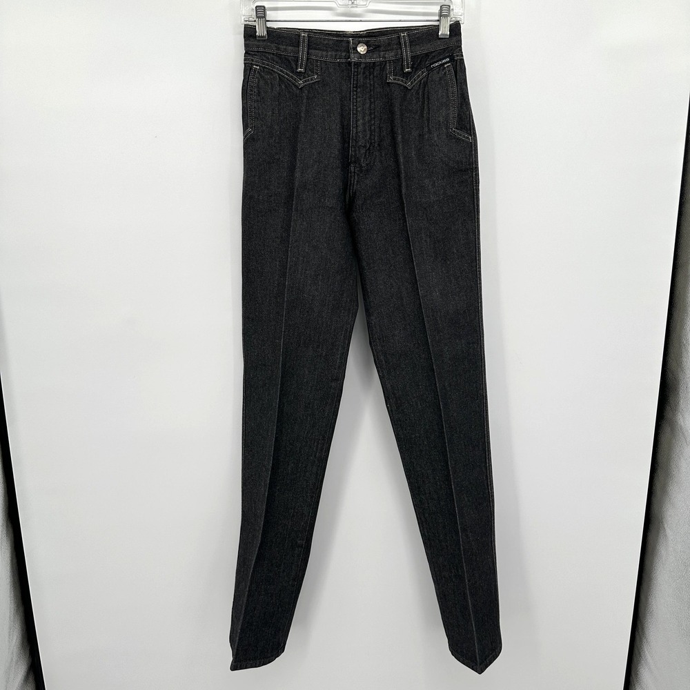 Vintage Rockies Jeans Womens 27/ 5 Long Black Starch‎ Slim Fit High Rise Western
